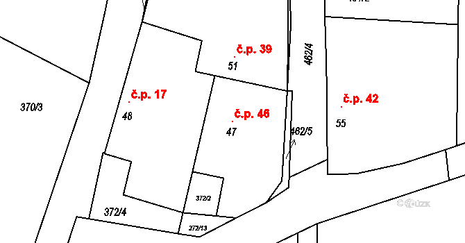 Makolusky 46, Zbizuby na parcele st. 47 v KÚ Makolusky, Katastrální mapa