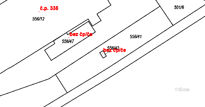 Zlín 103159118 na parcele st. 556/42 v KÚ Jaroslavice u Zlína, Katastrální mapa