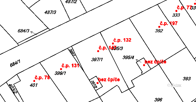 Přerov IV-Kozlovice 147, Přerov na parcele st. 397/1 v KÚ Kozlovice u Přerova, Katastrální mapa