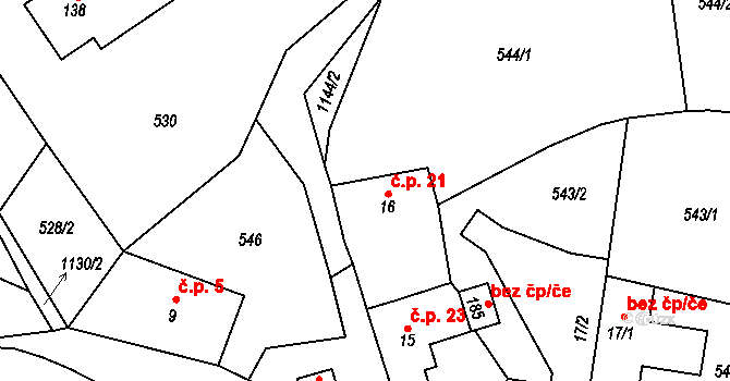 Lestkov 21, Radostná pod Kozákovem na parcele st. 16 v KÚ Lestkov pod Kozákovem, Katastrální mapa