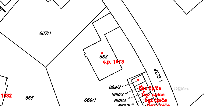 Dejvice 1073, Praha na parcele st. 668 v KÚ Dejvice, Katastrální mapa