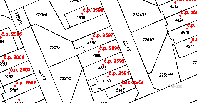 Dvůr Králové nad Labem 2596 na parcele st. 4686 v KÚ Dvůr Králové nad Labem, Katastrální mapa