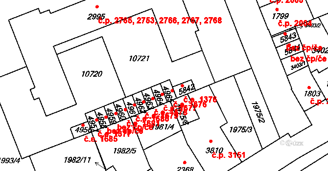 Hodonín 1676 na parcele st. 4965 v KÚ Hodonín, Katastrální mapa