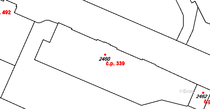 Předměstí 339, Opava na parcele st. 2460 v KÚ Opava-Předměstí, Katastrální mapa