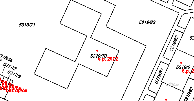 Frýdek 2972, Frýdek-Místek na parcele st. 5319/70 v KÚ Frýdek, Katastrální mapa