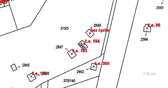 Úšovice 154, Mariánské Lázně na parcele st. 2848 v KÚ Úšovice, Katastrální mapa