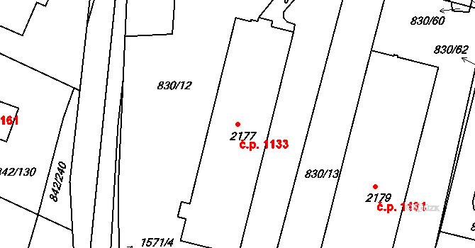 Prachatice II 1133, Prachatice na parcele st. 2177 v KÚ Prachatice, Katastrální mapa