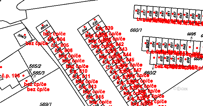 Kopřivnice 828 na parcele st. 609 v KÚ Kopřivnice, Katastrální mapa