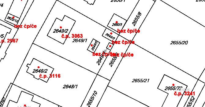 Teplice 39153118 na parcele st. 2649/4 v KÚ Teplice, Katastrální mapa