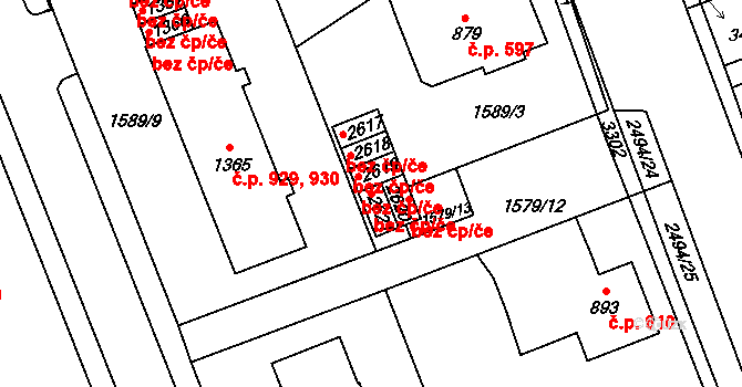 Litomyšl 41241118 na parcele st. 2621 v KÚ Litomyšl, Katastrální mapa