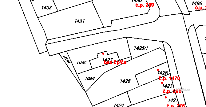 Brno 41264118 na parcele st. 1427 v KÚ Bystrc, Katastrální mapa