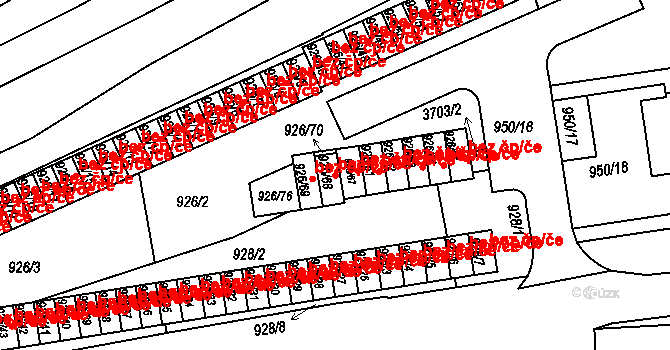 Holešov 41374118 na parcele st. 926/68 v KÚ Holešov, Katastrální mapa
