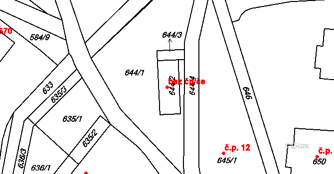 Proboštov 42132118 na parcele st. 644/2 v KÚ Proboštov u Teplic, Katastrální mapa