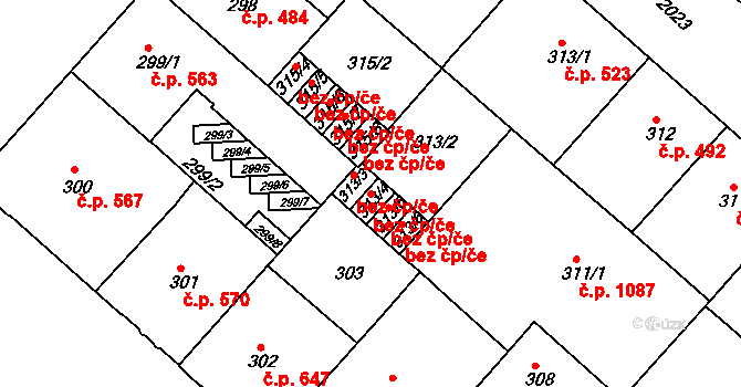 Praha 42595118 na parcele st. 313/4 v KÚ Bubeneč, Katastrální mapa