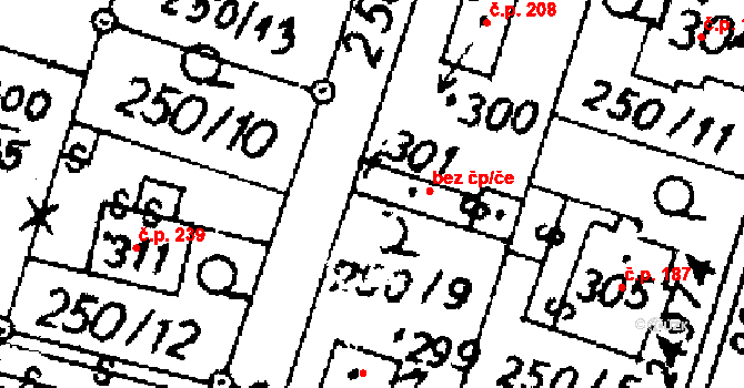 Potštejn 44302118 na parcele st. 301 v KÚ Potštejn, Katastrální mapa