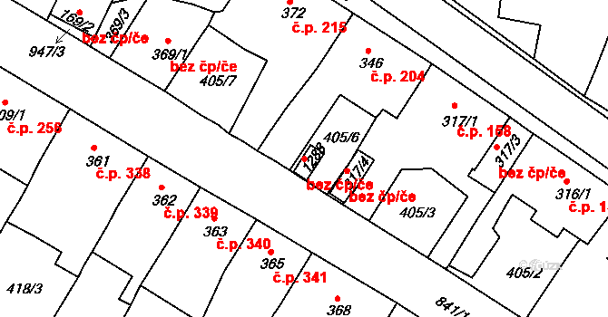 Osek 45129118 na parcele st. 1288 v KÚ Osek u Duchcova, Katastrální mapa