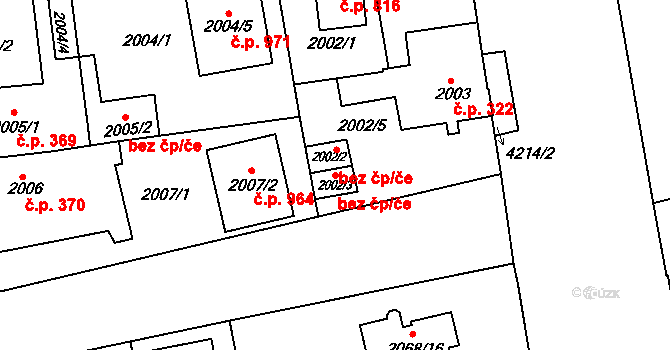 Jaroměř 49805118 na parcele st. 2002/3 v KÚ Jaroměř, Katastrální mapa