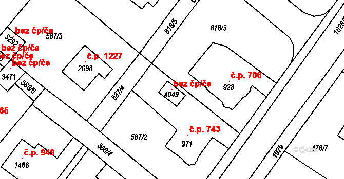Vrchlabí 105413119 na parcele st. 4049 v KÚ Vrchlabí, Katastrální mapa