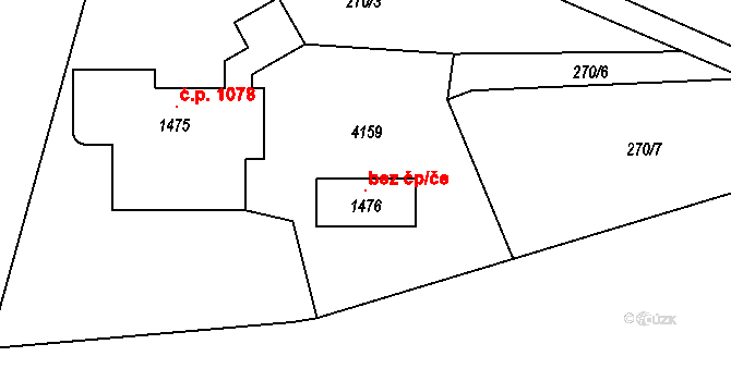 Kozlovice 116603119 na parcele st. 1476 v KÚ Kozlovice, Katastrální mapa