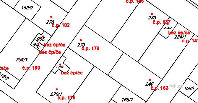 Humny 176, Pchery na parcele st. 273 v KÚ Pchery, Katastrální mapa