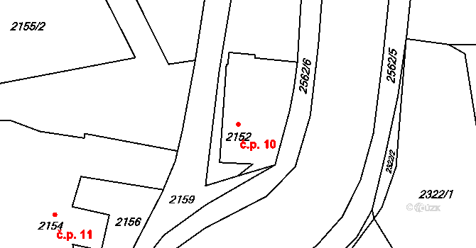 Šunychl 10, Bohumín na parcele st. 2152 v KÚ Nový Bohumín, Katastrální mapa