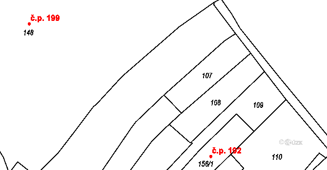 Třebíč 44148119 na parcele st. 152/2 v KÚ Třebíč, Katastrální mapa