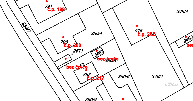 Rokycany 47111119 na parcele st. 5085 v KÚ Rokycany, Katastrální mapa