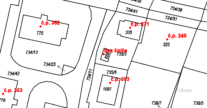 Chýnov 47406119 na parcele st. 658 v KÚ Chýnov u Tábora, Katastrální mapa