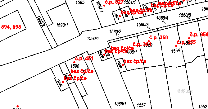 Bílina 48830119 na parcele st. 1586/4 v KÚ Bílina, Katastrální mapa