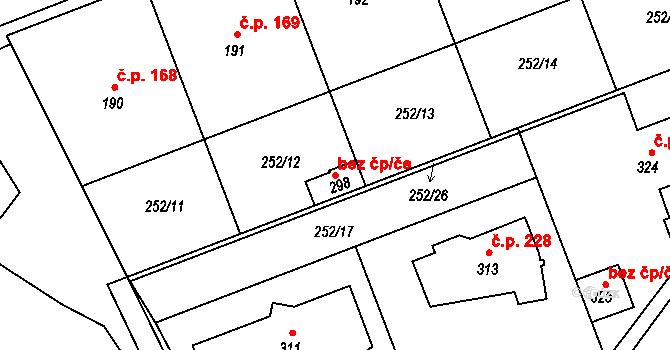 Těšetice 49744119 na parcele st. 298 v KÚ Těšetice u Olomouce, Katastrální mapa