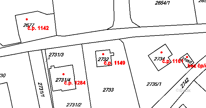 Horní Suchá 1149 na parcele st. 2732 v KÚ Horní Suchá, Katastrální mapa