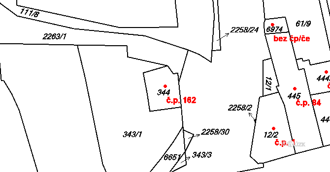 Beroun-Město 162, Beroun na parcele st. 344 v KÚ Beroun, Katastrální mapa