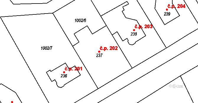 Velká Ves 202, Broumov na parcele st. 237 v KÚ Velká Ves u Broumova, Katastrální mapa