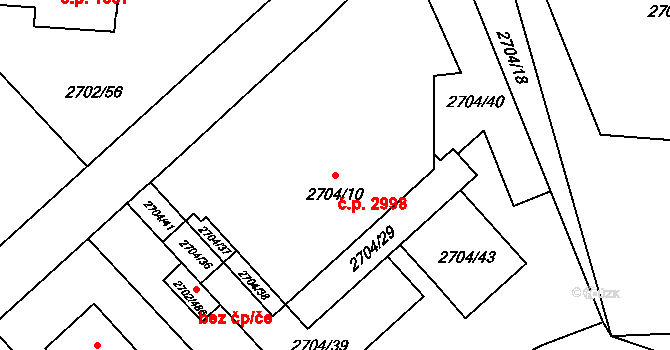 Předměstí 2998, Opava na parcele st. 2704/10 v KÚ Opava-Předměstí, Katastrální mapa
