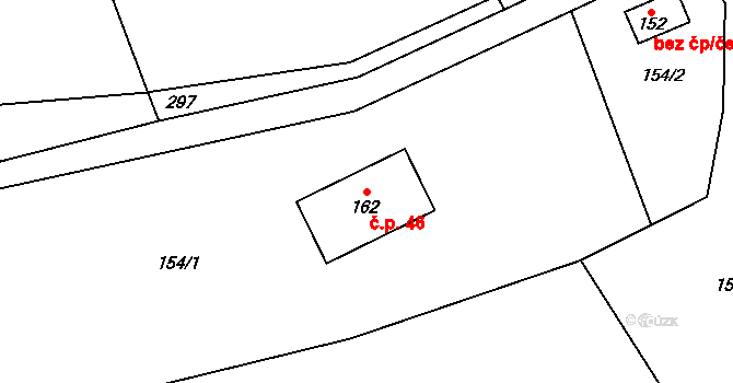 Oseky 46, Prachatice na parcele st. 162 v KÚ Oseky, Katastrální mapa
