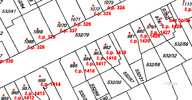 Havlíčkův Brod 1418 na parcele st. 983 v KÚ Havlíčkův Brod, Katastrální mapa