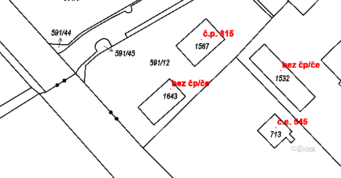 Šťáhlavy 106578120 na parcele st. 1643 v KÚ Šťáhlavy, Katastrální mapa