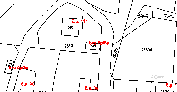 Černolice 121181120 na parcele st. 586 v KÚ Černolice, Katastrální mapa