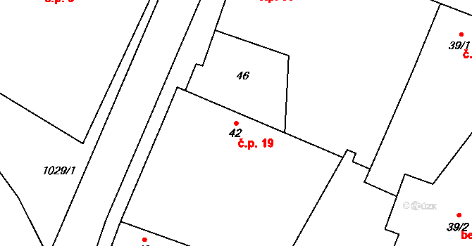 Černuc 19 na parcele st. 42 v KÚ Černuc, Katastrální mapa