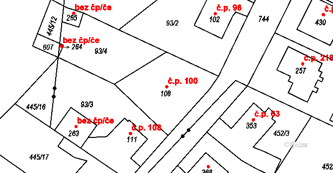 Horní Lomany 100, Františkovy Lázně na parcele st. 108 v KÚ Horní Lomany, Katastrální mapa
