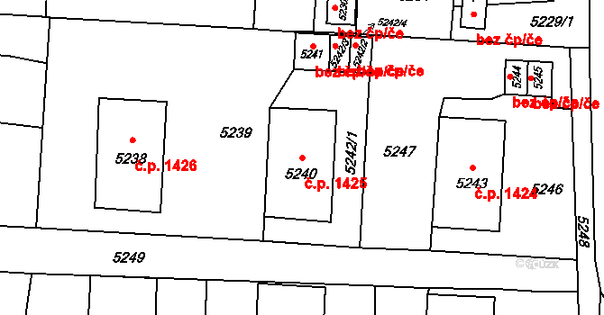 Rychvald 1425 na parcele st. 5240 v KÚ Rychvald, Katastrální mapa