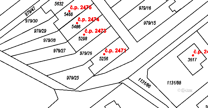 Dvůr Králové nad Labem 2471 na parcele st. 5256 v KÚ Dvůr Králové nad Labem, Katastrální mapa