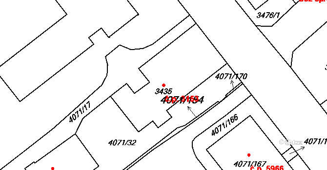 Chomutov 3153 na parcele st. 3435 v KÚ Chomutov I, Katastrální mapa