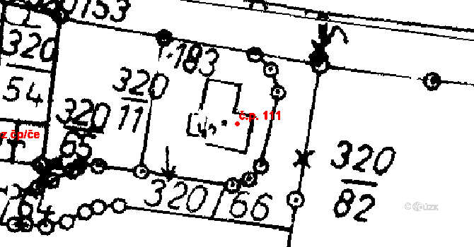 Škvořetice 111 na parcele st. 183 v KÚ Škvořetice, Katastrální mapa