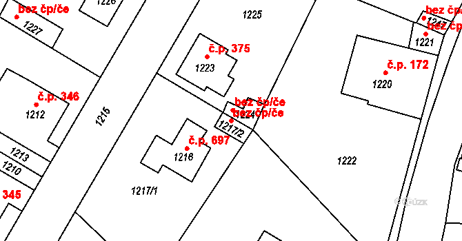 Řevnice 39615120 na parcele st. 1217/2 v KÚ Řevnice, Katastrální mapa