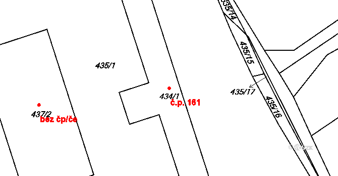 Opatovice 161, Vyškov na parcele st. 434/1 v KÚ Opatovice u Vyškova, Katastrální mapa