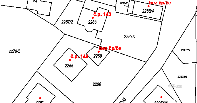 Doksy 40916120 na parcele st. 2289 v KÚ Doksy u Máchova jezera, Katastrální mapa