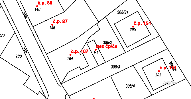 Znojmo 41448120 na parcele st. 242 v KÚ Mramotice, Katastrální mapa