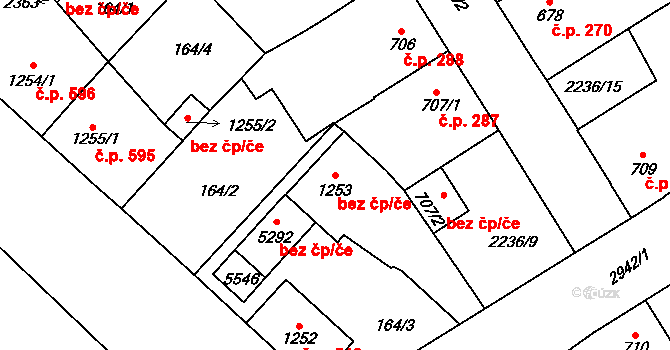 Rokycany 42698120 na parcele st. 1253 v KÚ Rokycany, Katastrální mapa