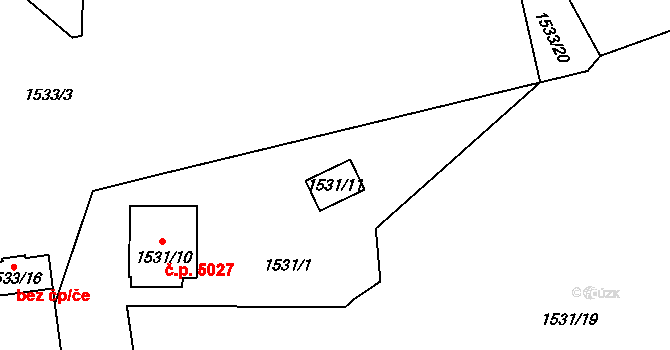 Jablonec nad Nisou 43190120 na parcele st. 1531/11 v KÚ Mšeno nad Nisou, Katastrální mapa